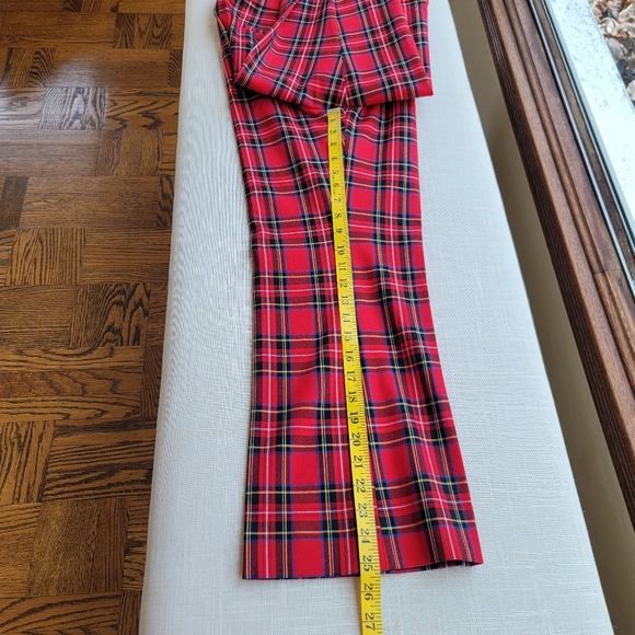 New! J. Crew sz 8 Red Tartan Plaid Kelsey Crop Flare Pants NWT - Picture 6 of 10